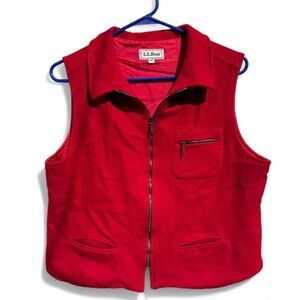 Vintage L.L. Bean Vibrant Red Wool Vest